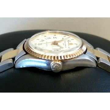 OROLOGIO POLSO LUSSO Baume & Mercier BAUMATIC 1215 vintage ACCIAIO ORO OLD WATCH