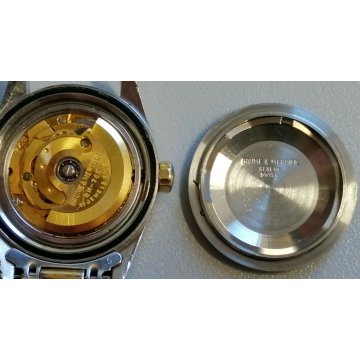 OROLOGIO POLSO LUSSO Baume & Mercier BAUMATIC 1215 vintage ACCIAIO ORO OLD WATCH