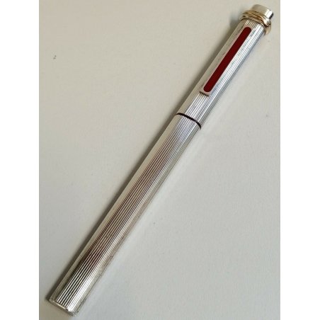 PENNA sfera ARGENTO LACCA Must De Cartier TRINITY ORO epoca SILVER BALLPOINT PEN