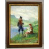 QUADRO OLIO TAVOLA Canclini Astorre SCENA ROMANTICA PAESAGGIO MONTANO LAGO 1958