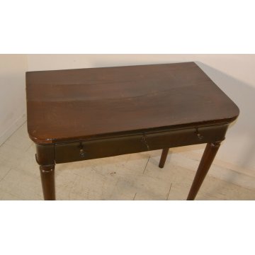 ANTICO SCRITTOIO TAVOLO SCRIVANIA CARLO X CAPPUCCINO NOCE 1840 IMPERO CONSOLLE 