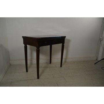 ANTICO SCRITTOIO TAVOLO SCRIVANIA CARLO X CAPPUCCINO NOCE 1840 IMPERO CONSOLLE 