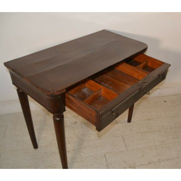 ANTICO SCRITTOIO TAVOLO SCRIVANIA CARLO X CAPPUCCINO NOCE 1840 IMPERO CONSOLLE 