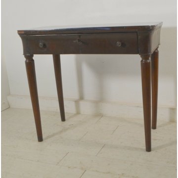 ANTICO SCRITTOIO TAVOLO SCRIVANIA CARLO X CAPPUCCINO NOCE 1840 IMPERO CONSOLLE 
