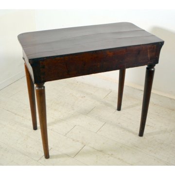 ANTICO SCRITTOIO TAVOLO SCRIVANIA CARLO X CAPPUCCINO NOCE 1840 IMPERO CONSOLLE 