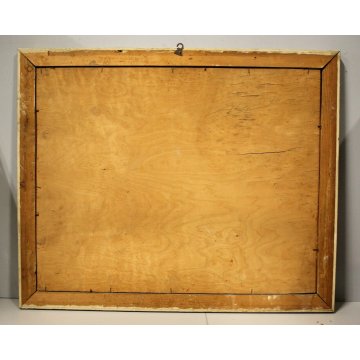 GRANDE QUADRO OLIO E. Magrotti PAESAGGIO ALPINO BORGO BAITE MONTAGNA Macugnaga