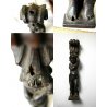 LOTTO n° 3 pz ANTICO FREGIO PUTTO LEGNO NOCE SCURO DECORO SCOLPITO Primo '900