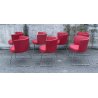 SET 7 SEDIA DESIGN DA PRANZO STOFFA ACCIAIO ROSSE CHAIR VINTAGE ANNI 80 