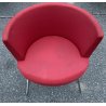SET 7 SEDIA DESIGN DA PRANZO STOFFA ACCIAIO ROSSE CHAIR VINTAGE ANNI 80 