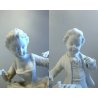 COPPIA FIGURA CERAMICA Bisquit Unter Weiss Bach DAMA CAVALIERE GERMANY EPOCA 900