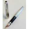 Rara ANTICA PENNA STILOGRAFICA Parker 75 ARGENTO OLD SILVER FOUNTAIN PEN nib ORO