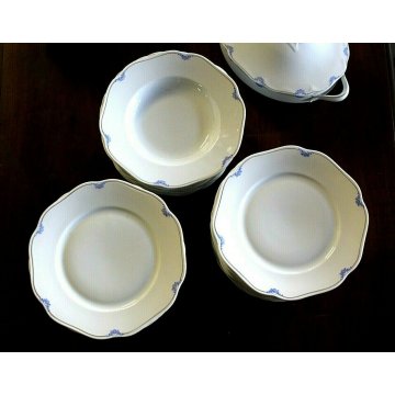 ANTICO SERVIZIO 73pz PIATTI CERAMICA DEL Verbano Laveno T2 blu+filo oro '30/'40