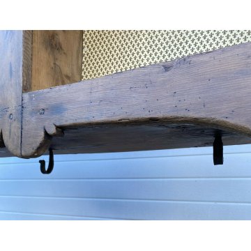 ANTICA CREDENZA RUSTICA DELLE VALLI PRIMISSIMI 1800 LEGNO LARICE GANCI PAIOLI 