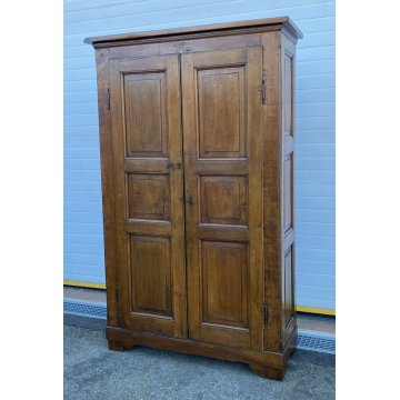 ANTICO GRANDE ARMADIO GUARDAROBA 1800 LEGNO CILIEGIO 2 ANTE CON FORMELLE OLD 