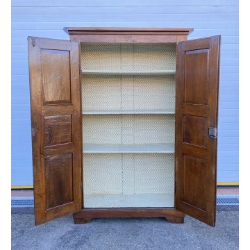ANTICO GRANDE ARMADIO GUARDAROBA 1800 LEGNO CILIEGIO 2 ANTE CON FORMELLE OLD 