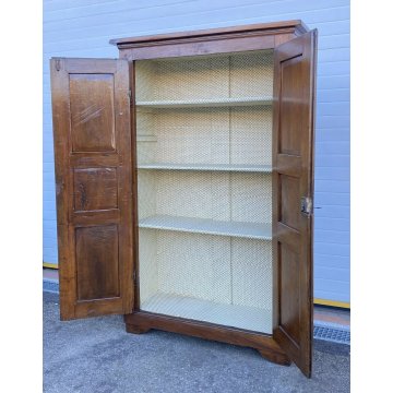 ANTICO GRANDE ARMADIO GUARDAROBA 1800 LEGNO CILIEGIO 2 ANTE CON FORMELLE OLD 