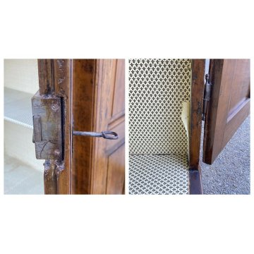 ANTICO GRANDE ARMADIO GUARDAROBA 1800 LEGNO CILIEGIO 2 ANTE CON FORMELLE OLD 