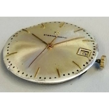 Eterna Matic MOVIMENTO 1438U meccanico AUTOMATICO anni 50 ANTICO OROLOGIO POLSO 