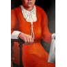 QUADRO DIPINTO L. Brazzoduro RITRATTO di BALDO MARIA DONNA ATTIVISTA SPAGNA '95