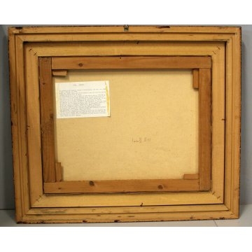 ANTICO QUADRO OLIO Ivan Karpoff PAESAGGIO CAMPAGNA LOMBARDA CARRO CAVALLO NEVE