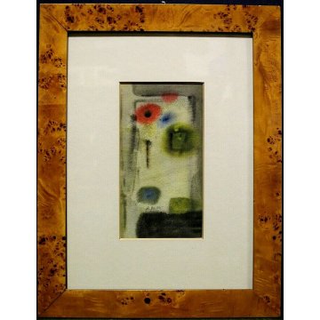 PICCOLO QUADRO DIPINTO Rita Gallé ACQUERELLO ASTRATTO WATERCOLOR on PAPER '900