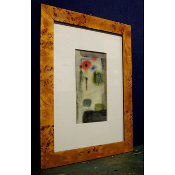 PICCOLO QUADRO DIPINTO Rita Gallé ACQUERELLO ASTRATTO WATERCOLOR on PAPER '900