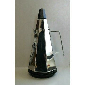 CAFFETTIERA ACCIAIO F.lli Calderoni Piramide OTTAGONALE VINTAGE DESIGN ANNI '60