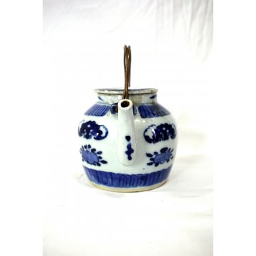 ANTICA TEIERA CERAMICA PORCELLANA BIANCO BLU CINESE BLUE AND WHITE TEAPOT CHINA