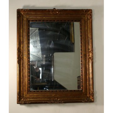 ANTICO SPECCHIO SPECCHIERA CORNICE LEGNO ORO DORATA DECORATA FOGLIE XXsec