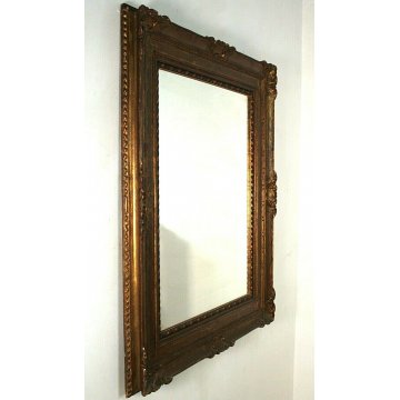 ANTICO SPECCHIO SPECCHIERA CORNICE LEGNO ORO DORATA DECORATA FOGLIE XXsec