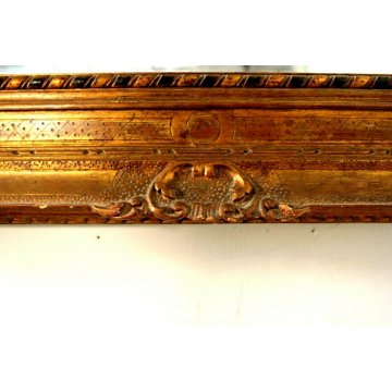 ANTICO SPECCHIO SPECCHIERA CORNICE LEGNO ORO DORATA DECORATA FOGLIE XXsec