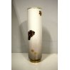 VASO CILINDRICO PORCELLANA ORO 24Kt Morbelli Arte DECORO ASTRATTO AMEBA FIORI 70