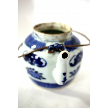 ANTICA TEIERA CERAMICA PORCELLANA BIANCO BLU CINESE BLUE AND WHITE TEAPOT CHINA