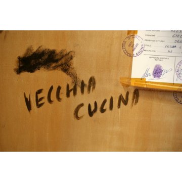 ANTICO QUADRO DIPINTO OLIO A. Giozza Vecchia Cucina INTERNO BAITA FOCOLARE 1973