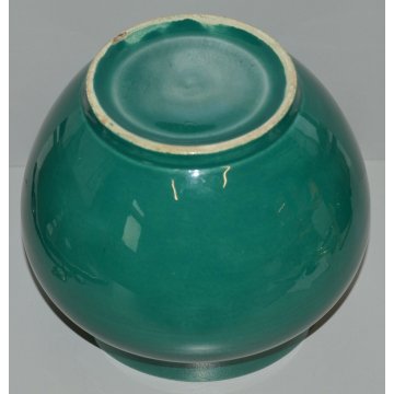 RARO CACHEPOT VERDE S.C.I. Laveno SPERTINI Art Nouveau BRONZO DORATO epoca 1900