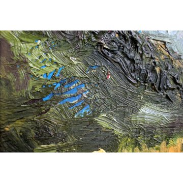 QUADRO OLIO R. Consiglio PAESAGGIO MONTANO BAITA MONTAGNE PINETE ALPI ALPEGGIO