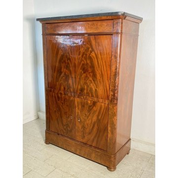 ANTICO SECRETAIRE 1800 NOCE MOGANO RIBALTA SCRITTOIO CASSETTIERA IMPERO EPOCA