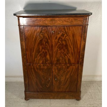 ANTICO SECRETAIRE 1800 NOCE MOGANO RIBALTA SCRITTOIO CASSETTIERA IMPERO EPOCA