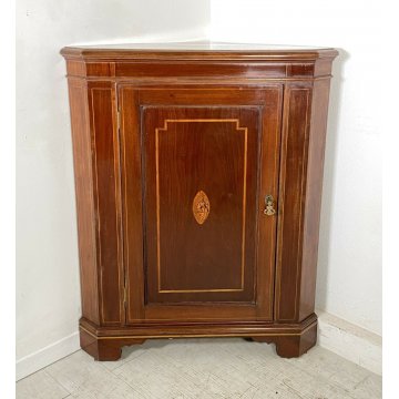 ANTICA ANGOLIERA VITTORIANA LEGNO NOCE INTARSIATO 2 RIPIANI EPOCA PRIMI 900 