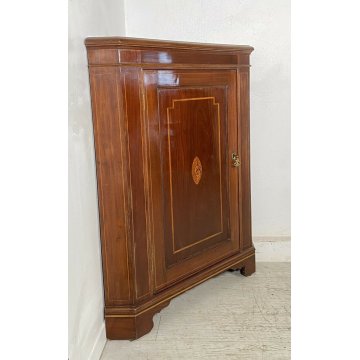 ANTICA ANGOLIERA VITTORIANA LEGNO NOCE INTARSIATO 2 RIPIANI EPOCA PRIMI 900 