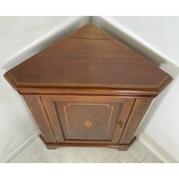ANTICA ANGOLIERA VITTORIANA LEGNO NOCE INTARSIATO 2 RIPIANI EPOCA PRIMI 900 