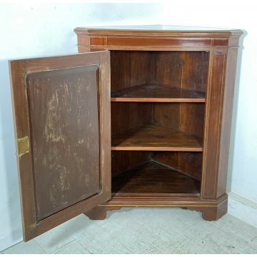ANTICA ANGOLIERA VITTORIANA LEGNO NOCE INTARSIATO 2 RIPIANI EPOCA PRIMI 900 