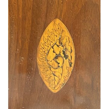 ANTICA ANGOLIERA VITTORIANA LEGNO NOCE INTARSIATO 2 RIPIANI EPOCA PRIMI 900 