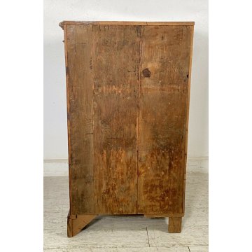 ANTICA ANGOLIERA VITTORIANA LEGNO NOCE INTARSIATO 2 RIPIANI EPOCA PRIMI 900 