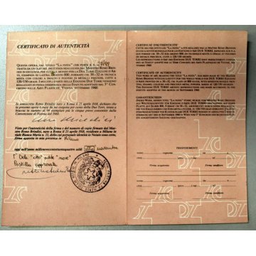 STAMPA LASTRA  Argento 800 Remo Brindisi "La Festa" MULTIPLO NUMERATO 27/99 