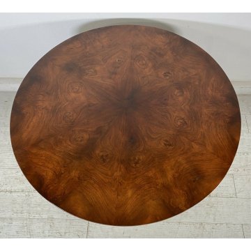 ANTICO TAVOLO ROTONDO LEGNO NOCE VELA EPOCA 1800 GAMBA CENTRALE ROUND TABLE OLD 