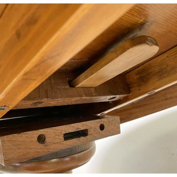 ANTICO TAVOLO ROTONDO LEGNO NOCE VELA EPOCA 1800 GAMBA CENTRALE ROUND TABLE OLD 