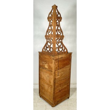 ANTICA ANGOLIERA LEGNO NOCE 2 RIPIANI ETAGERE PIATTAIA EPOCA PRIMO 900 ALZATA 