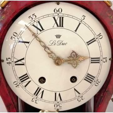 BOULLE Le Duc OROLOGIO PENDOLO a MENSOLA anni 50 SUONERIA dipinto FIORI ORO old