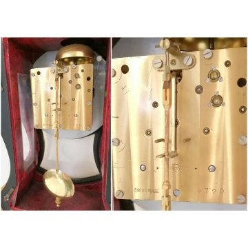 BOULLE Le Duc OROLOGIO PENDOLO a MENSOLA anni 50 SUONERIA dipinto FIORI ORO old